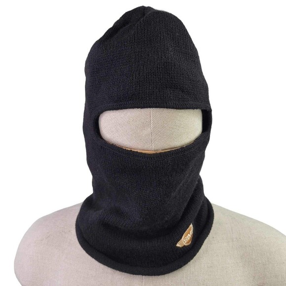 Sims Snowboards Hat Full Ski Mask Logo Made in USA RARE Black - Picture 2 of 9